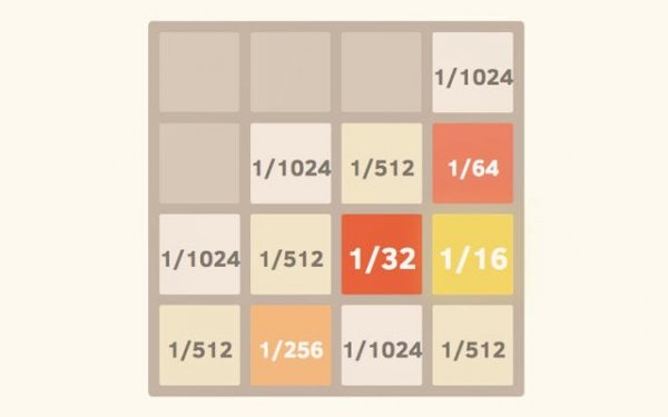2048 with Fractions Online Puzzle Game