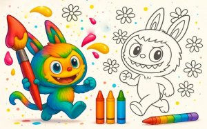 Chibi Labubu Coloring Book: Kids Coloring Game Online